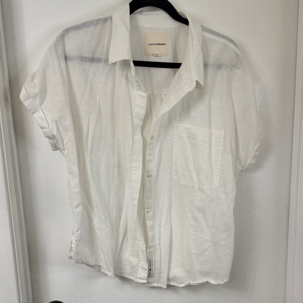 Lucky Brand White Button-Up Shirt